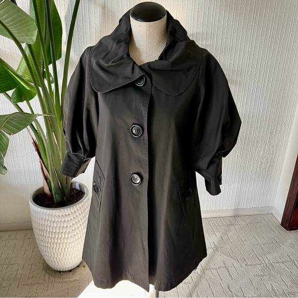 Anthropologie Peter Pan Balloon Sleeve trench Jacket Size Small - Picture 5 of 9
